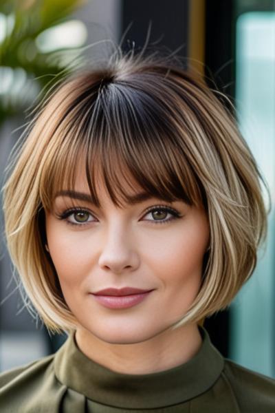 28 On-Trend and Ultra-Chic Bob Hairstyle With Bangs