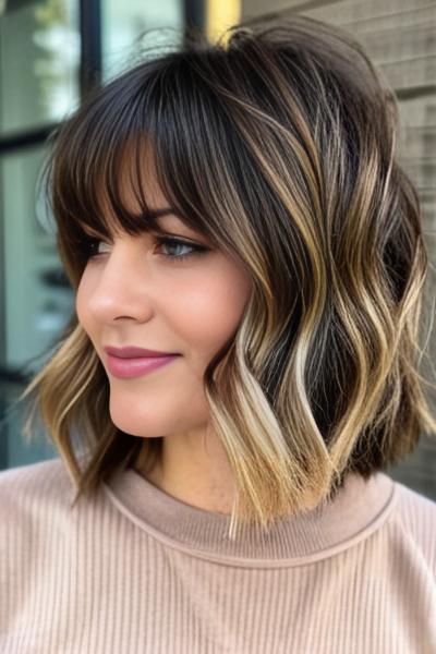 21 Medium-Length Layered Haircuts with Bangs