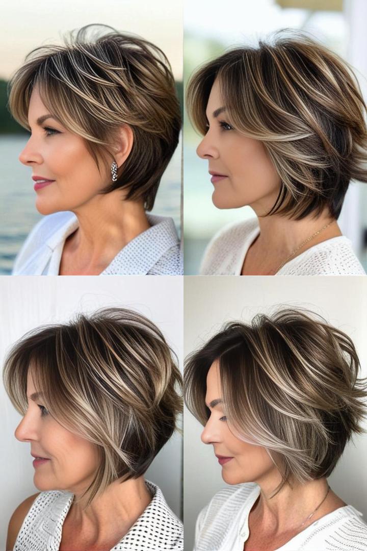 Layered Balayage Wedge Hairstyle