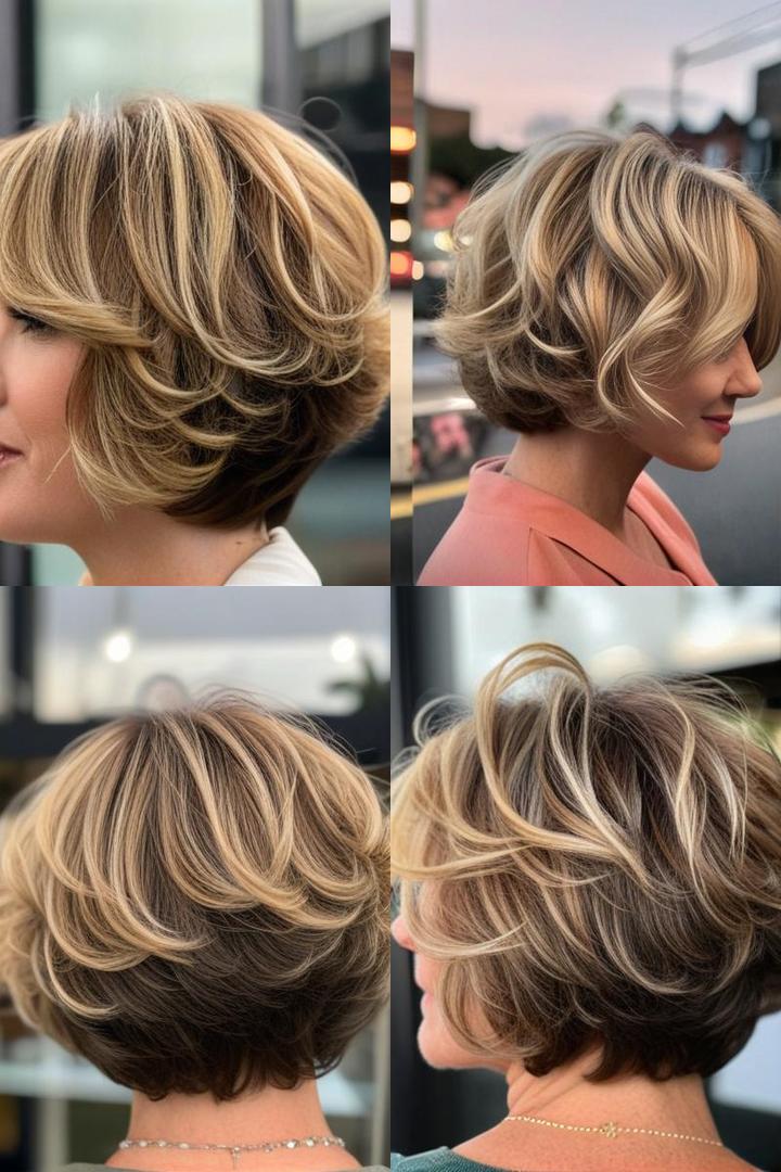 Retro Inspired Wedge Haircut Side Parted and Curly