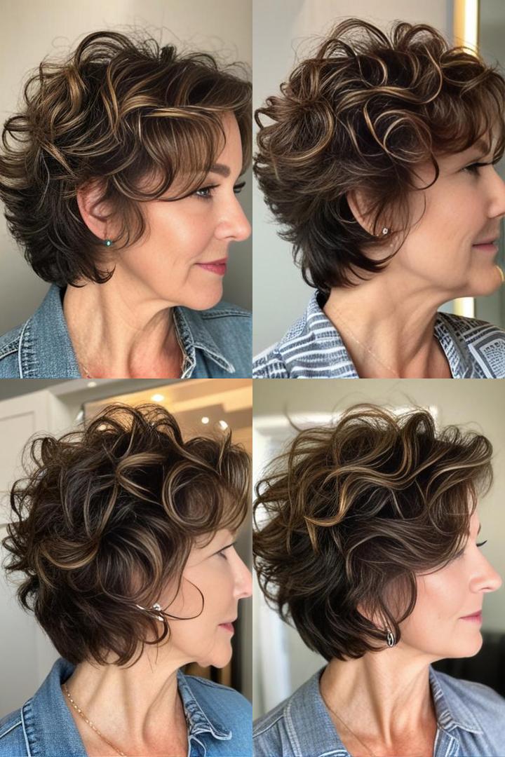 Voluminous Curly Wedge Haircut