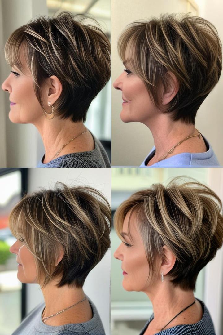 Wedge Highlighted Tapered Haircut