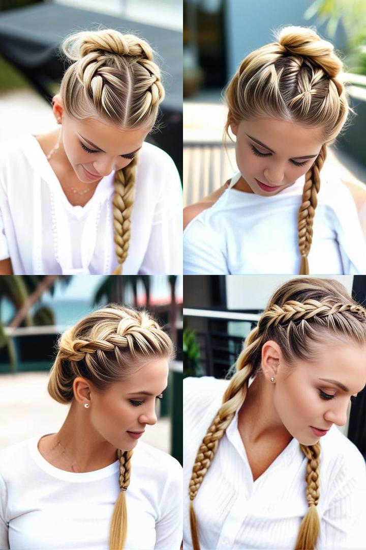 Beachy Blonde Braids Hairstyle for Honey Blonde Hair Color