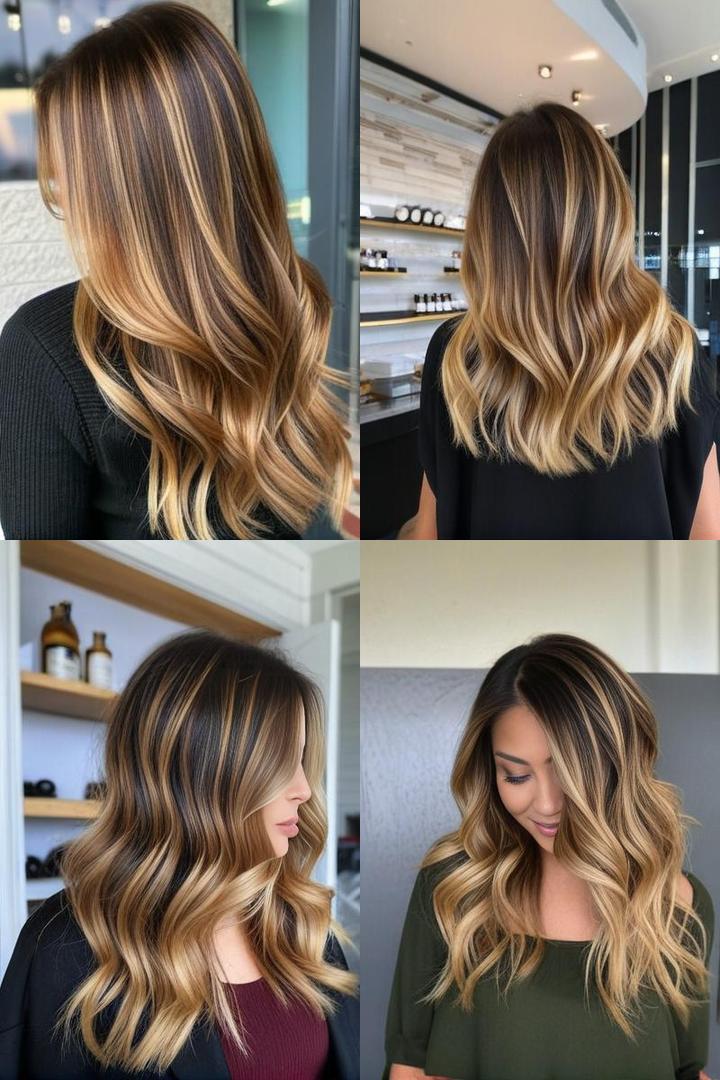 Honey Blonde Balayage Ombre for Dark Hair