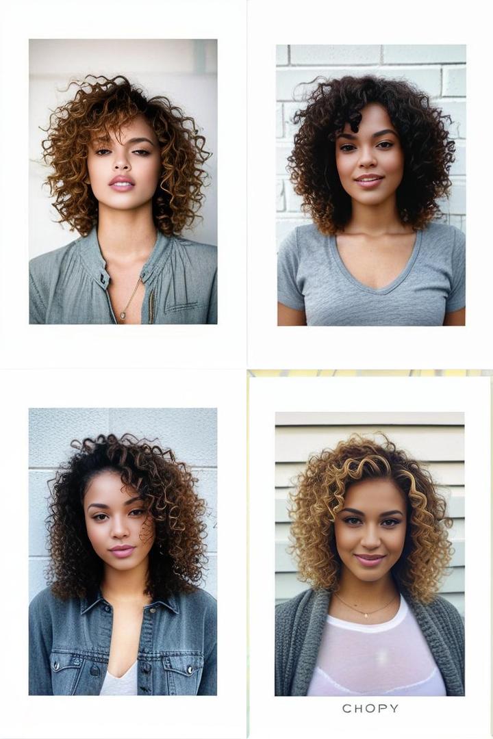 Honey Blonde Hair Color Ideas for Curly Choppy Step Cut Hair