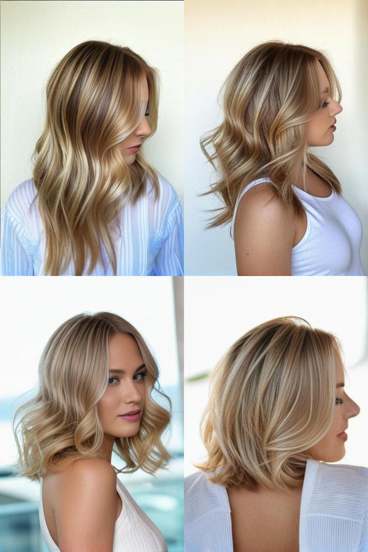 Silvery Money Pieces Honey Blonde Hair Color Idea