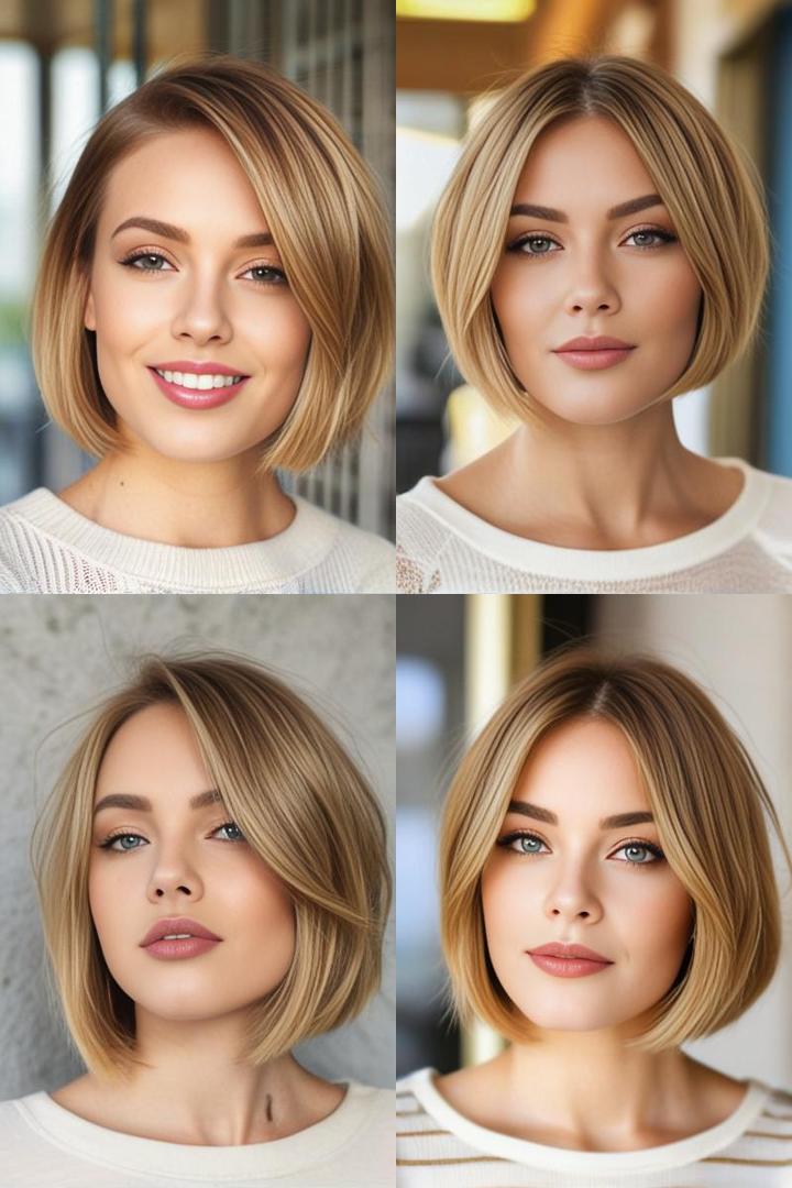 Stunning Warm Honey Blonde Bob Haircut