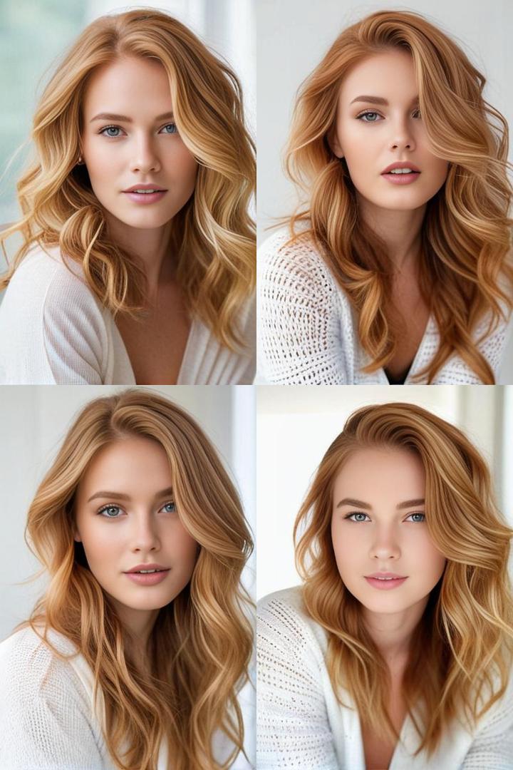 Vibrant Strawberry Honey Blonde Waves