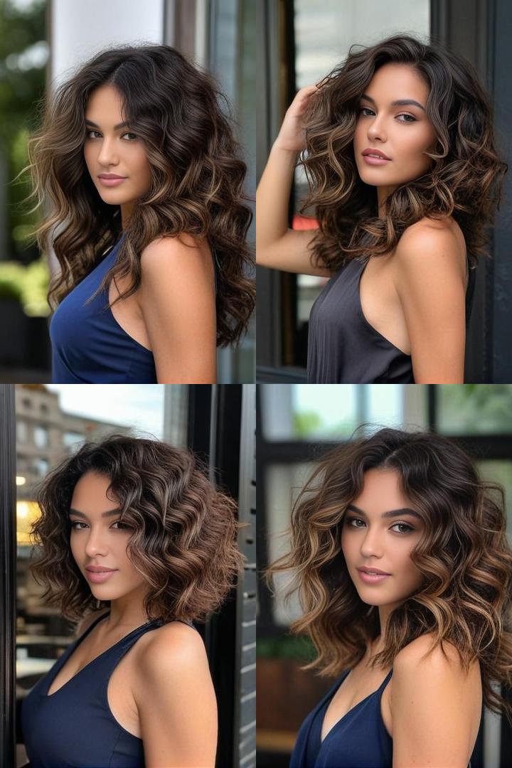 Dark Brown Balayage Hair Color Ideas for Natural Curls