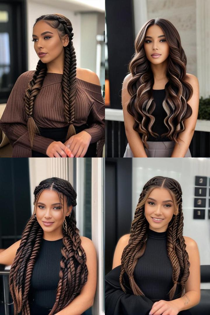 Dark Brown Rope Twist Braid Hairstyle