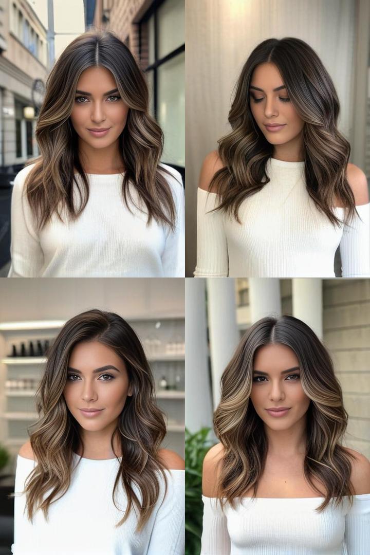 Subtle Cool Toned Balayage Ideas for Dark Brown Hair