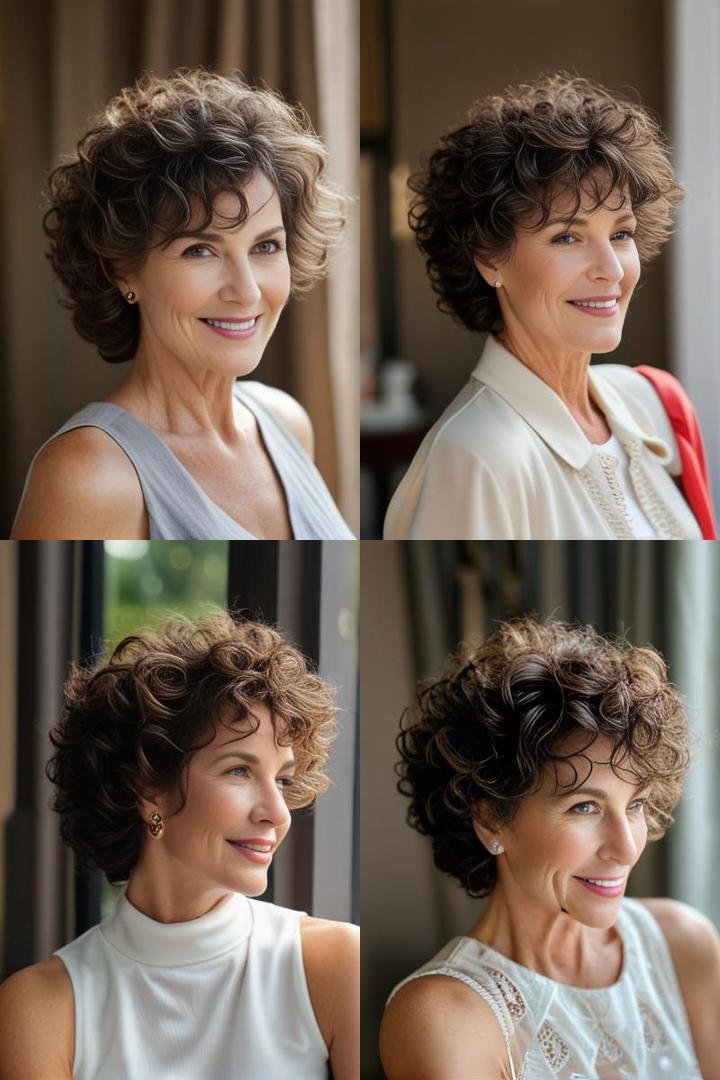 Curly Crop Cut for Stylish Older Women