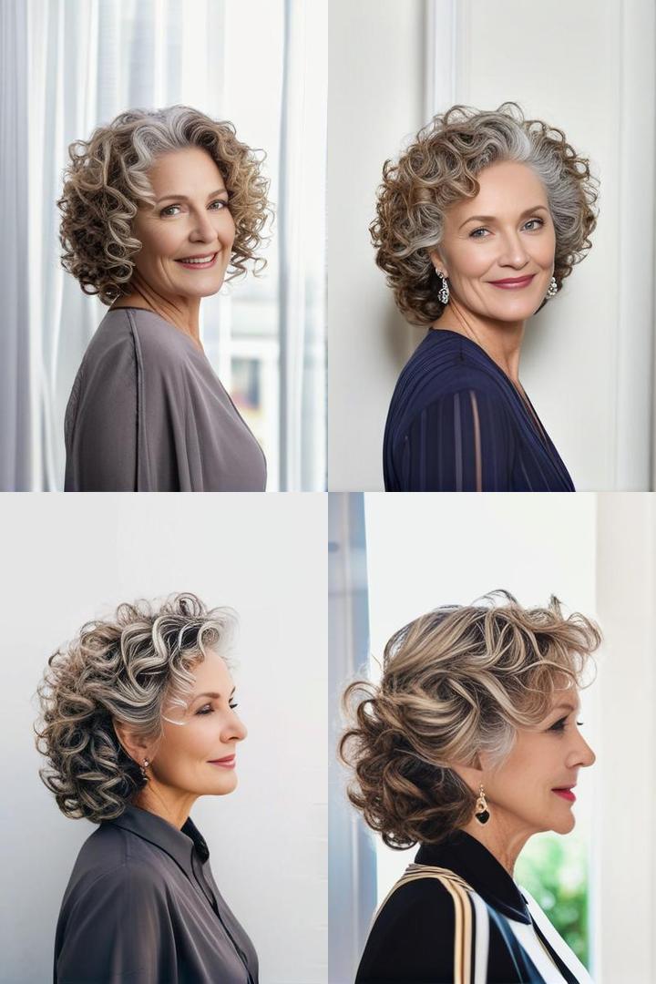 Elegant Curly Twist Hairstyle for Older Women