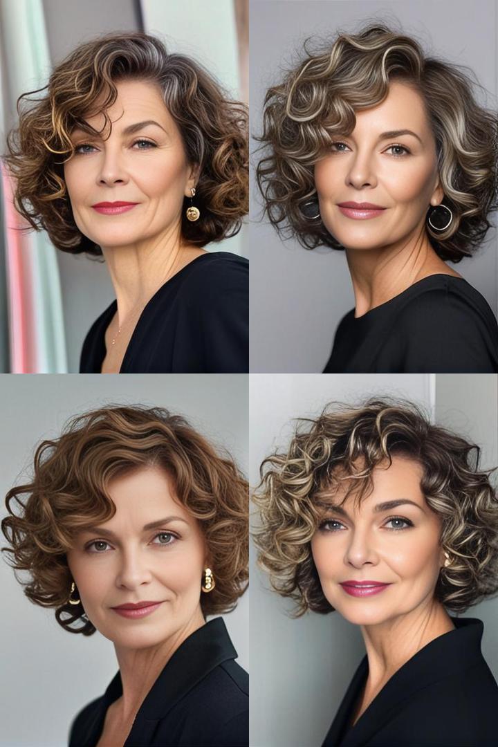 Gorgeous Curly Bob Hairstyle for Older Women