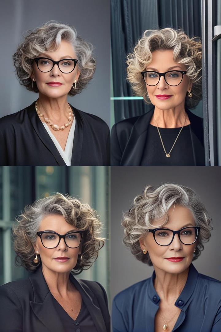 Chic Curls And Elegant Eyewear