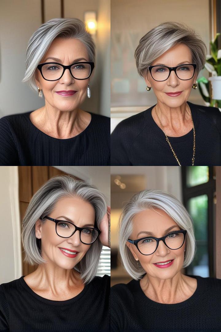 Chic Over 50 Bob For Glasses