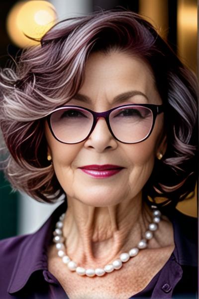 Chic Plum Waves Glasses For Women Over 60