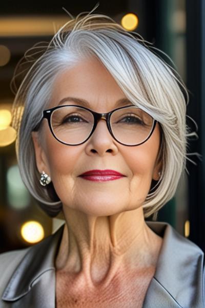 Elegant Silver Bob For Women Over 60