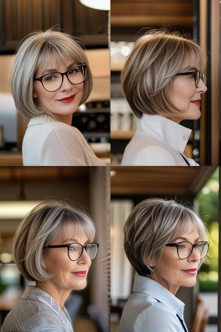 Stacked Bob With Side Swept Bangs