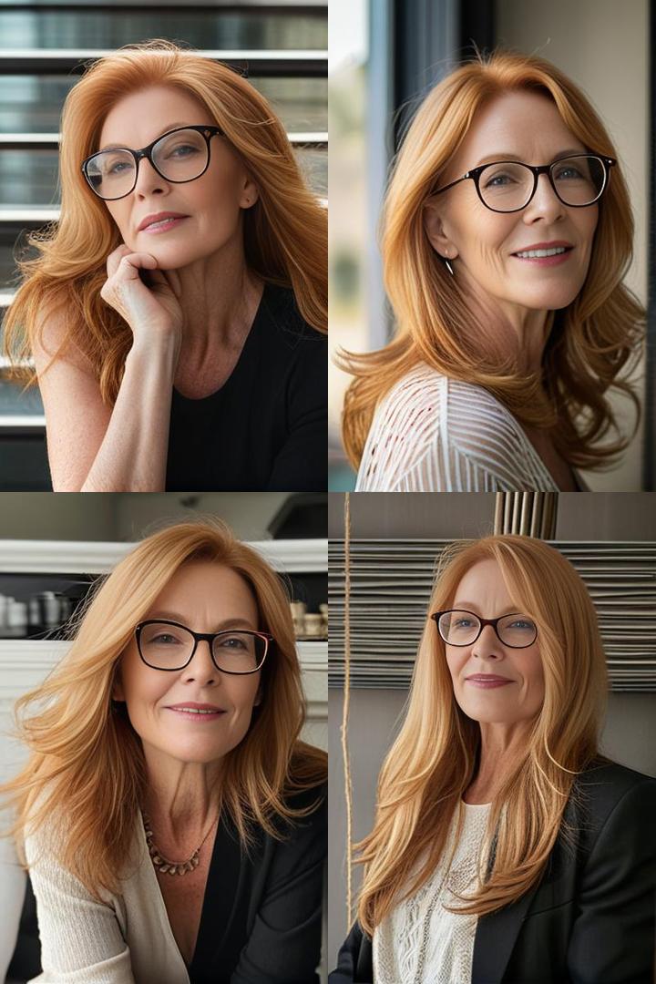 Strawberry Blonde Long Layers For Women Over 50