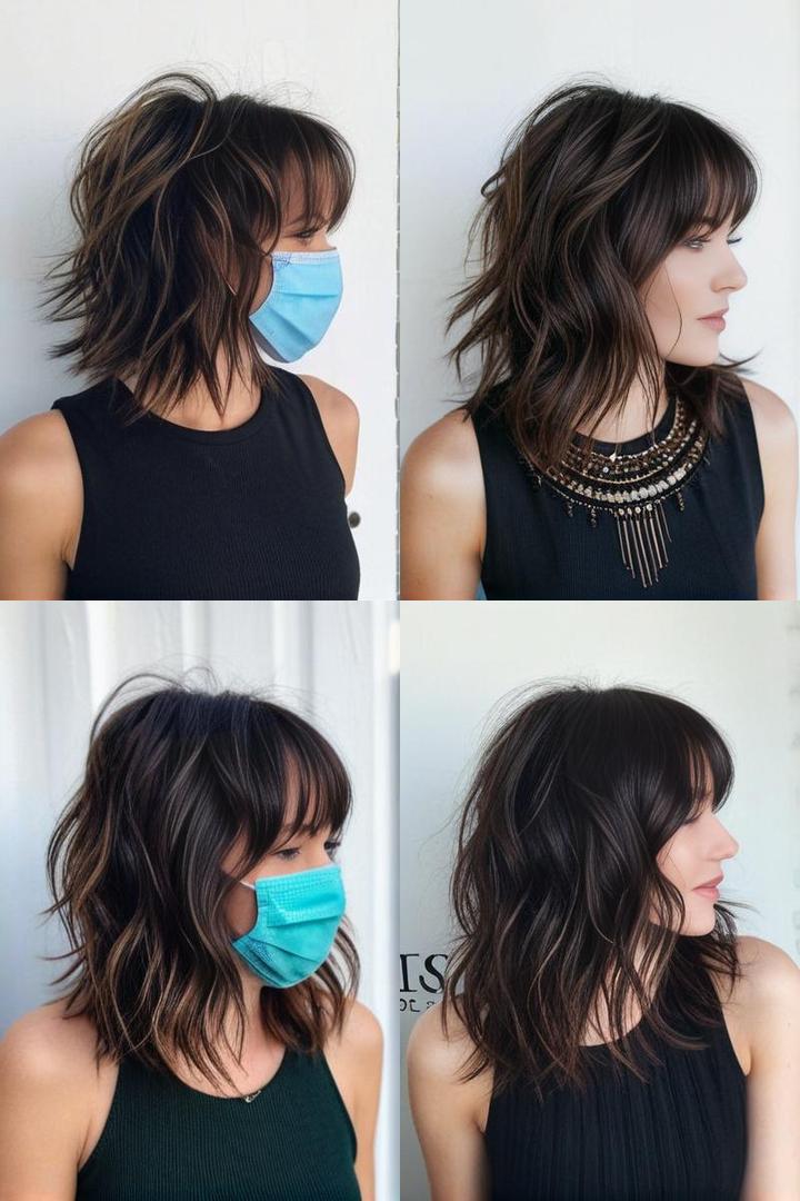 Playful Wavy Shag With Bangs