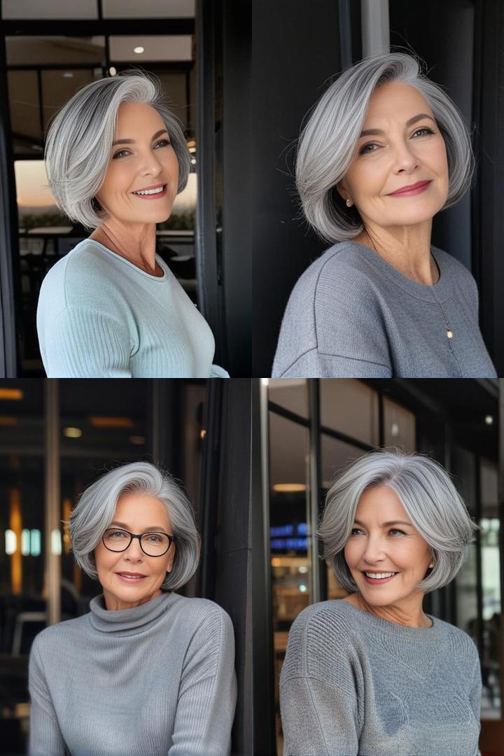 Chic Gray Bob For Mature Women