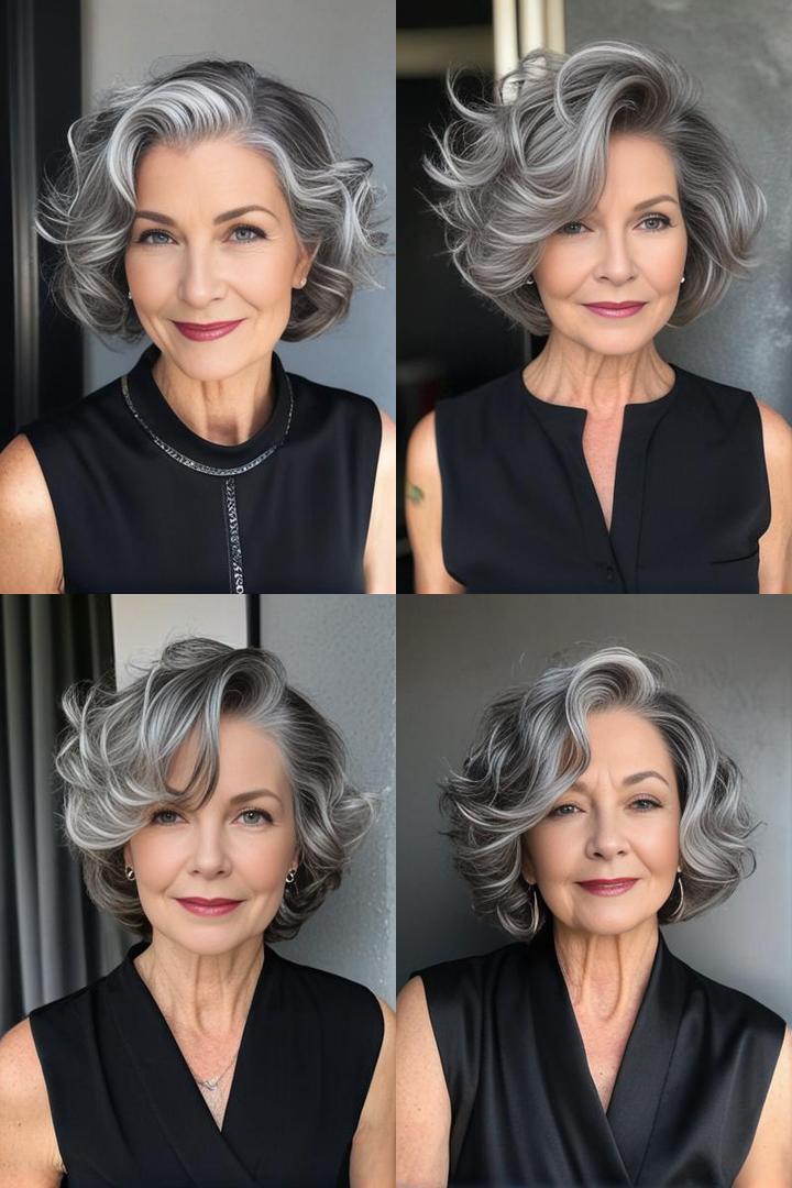 Chic Gray Bob With Curls