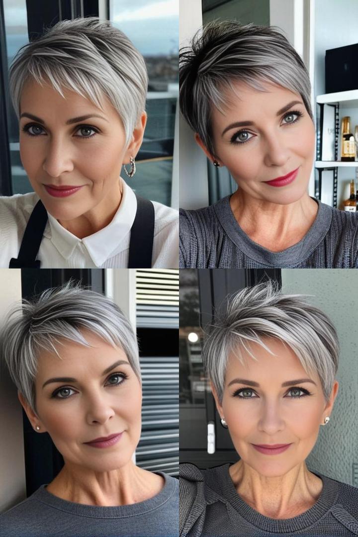 Chic Gray Pixie Cut