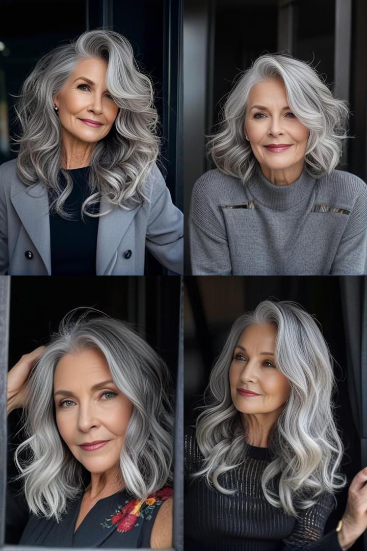 Chic Gray Waves For Mature Women