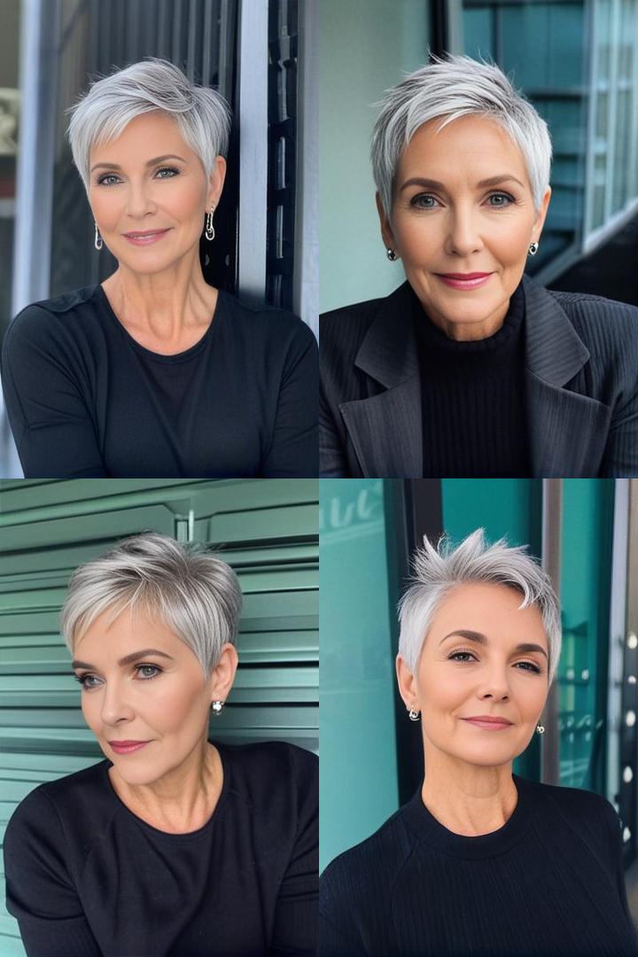 Chic Silver Pixie Cut