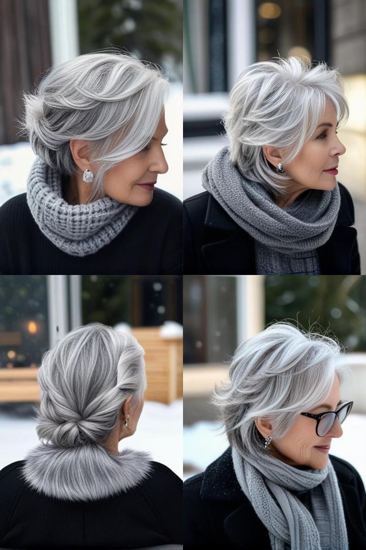 Chic Snowy Gray Look