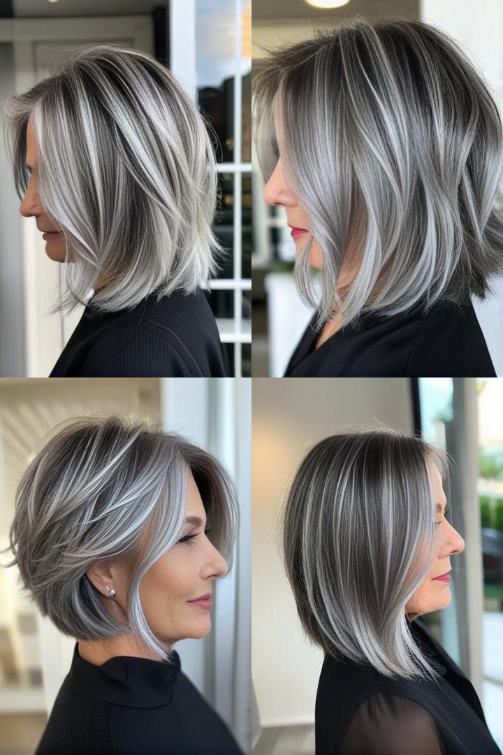 Sleek Silver Balayage