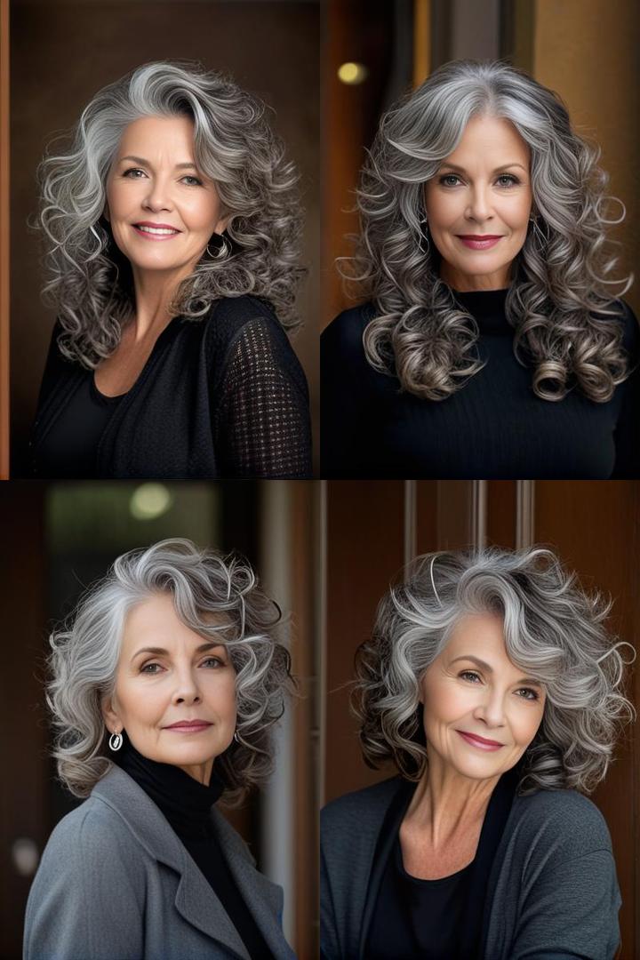 Stylish Brown And Gray Curls