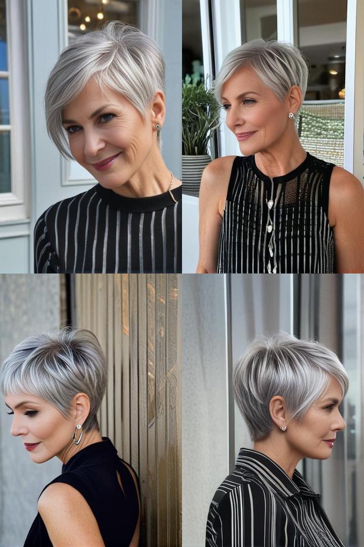 Chic Silver Pixie Bob Cut