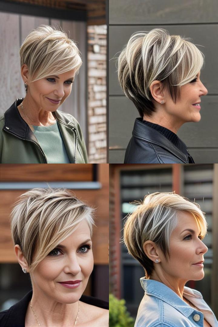 Edgy Angled Pixie Bob For Women Over 50