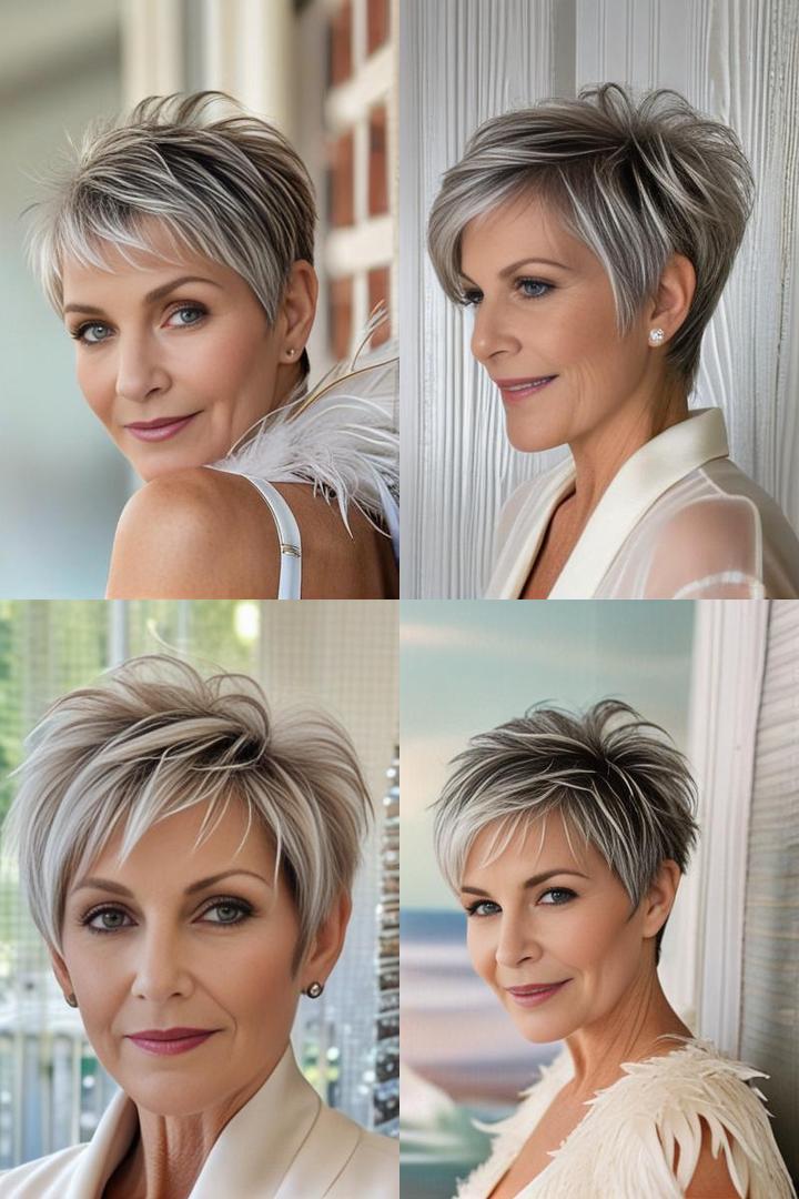 Stylish Feathered Pixie For Women Over 50