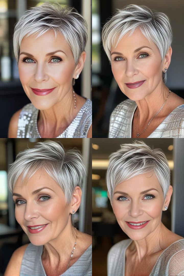 Stylish Silver Pixie For Women Over 50