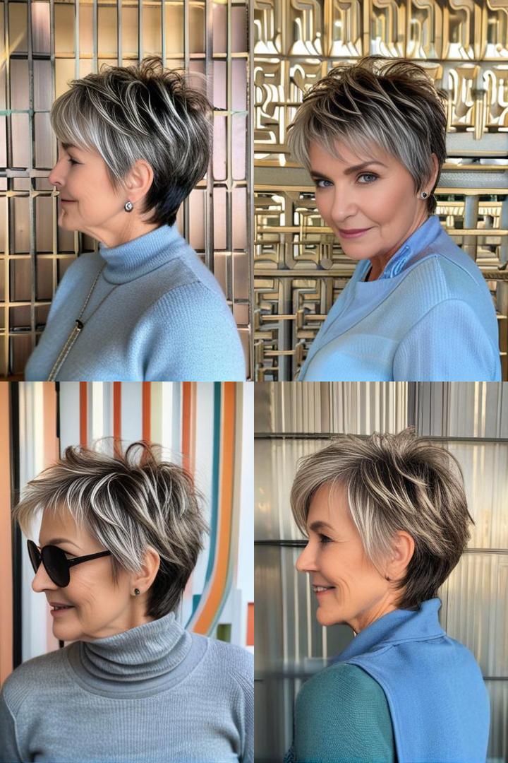 Textured Shaggy Pixie For Over 50S