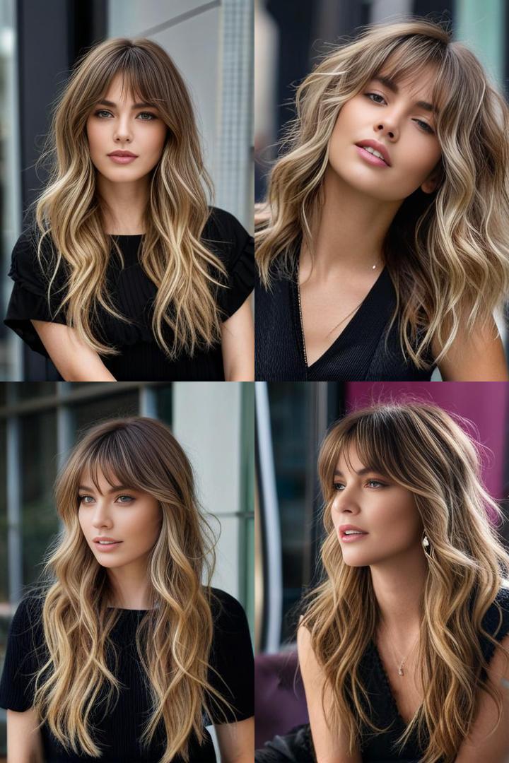 Chic Long Wavy Shag With Choppy Fringe