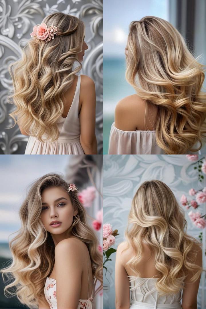 Feminine Floral Waves For Long Hair