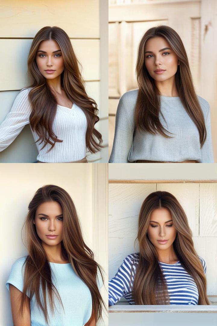 Chic Oak Brown Look On Lengthy Hair