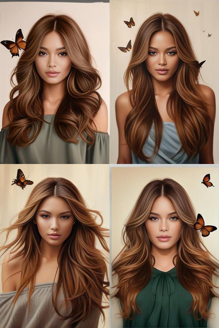 Elegant Butterfly Layers On Caramel Brown Hair