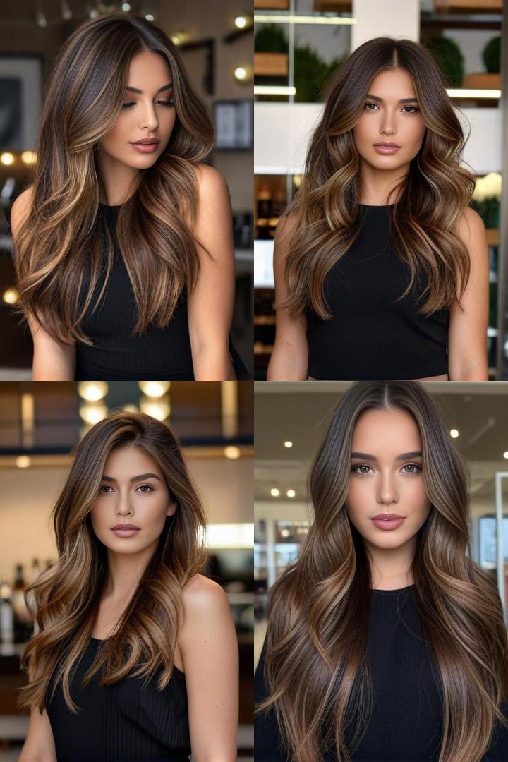 Long Brown Balayage Hair For Long Faces