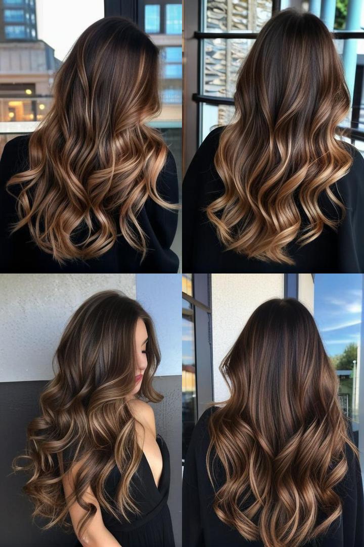 Long Brown Hair Balayage With Curls