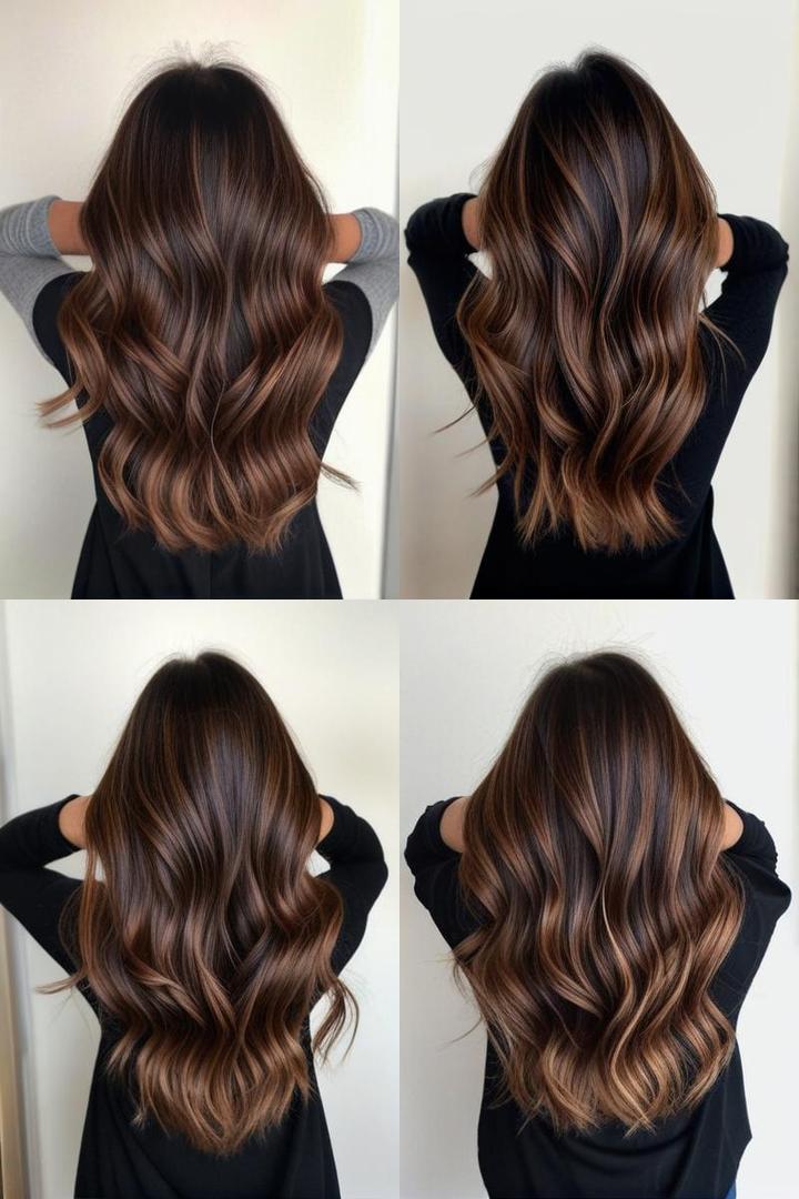 Rich Chestnut Balayage For Long Brown Hair