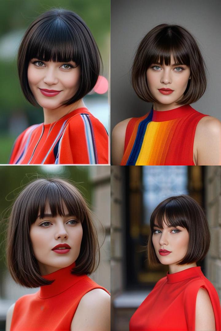 Chic and Elegant Bob Bangs Hairstyle