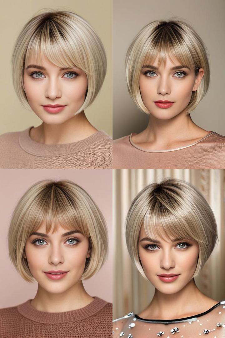 Chic Cropped Bob with Side Swept Bangs