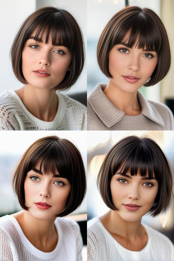 Chic Short Bob with Bangs