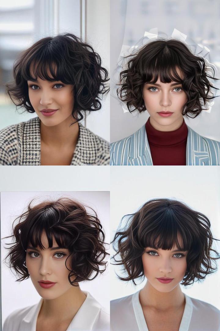 Curly Bob Bangs for Maximum Volume