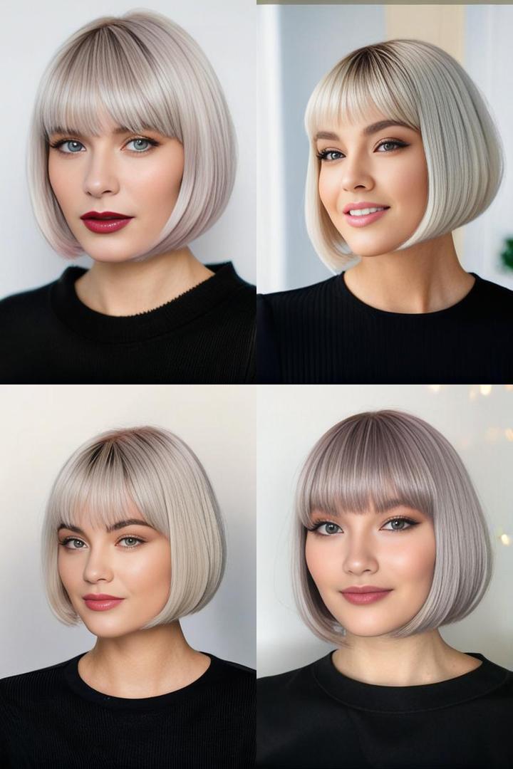 Polished Bob with Bangs for a Sleek and Controlled Look